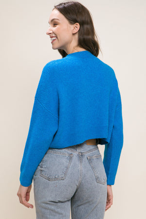 Wool Blend Cropped Sweater Top