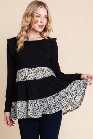Solid Tiered Fashion Top